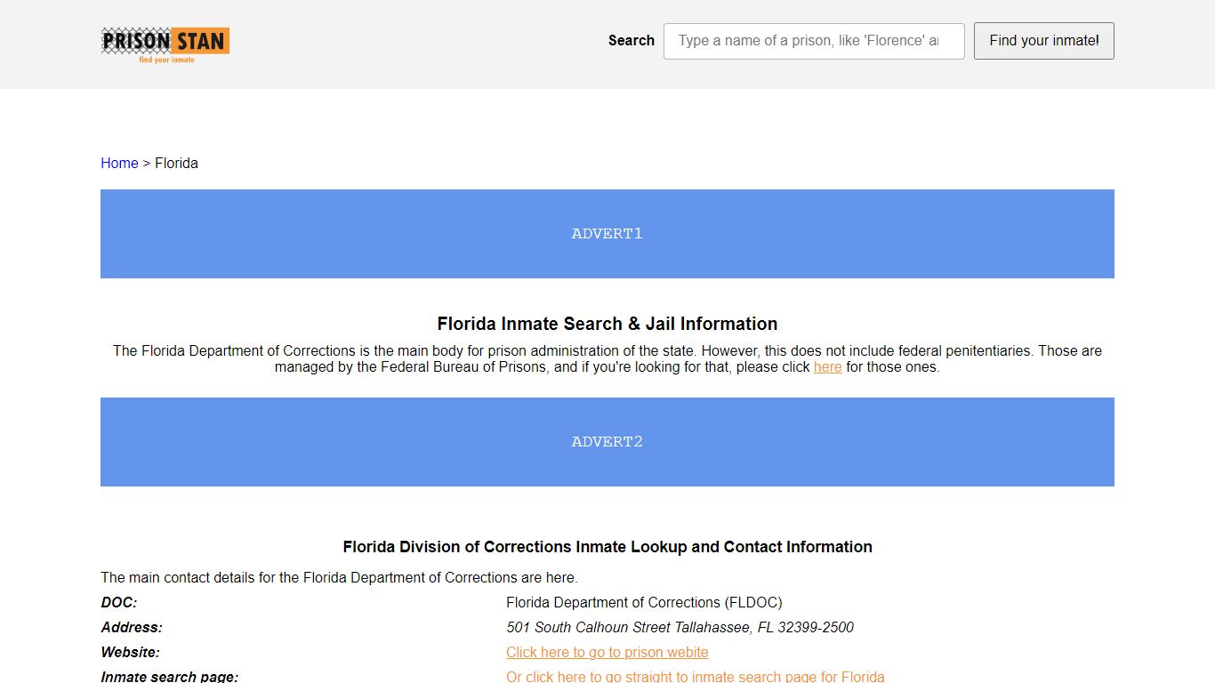 Florida Inmate Lookup - Florida Division of Corrections (DOC) Inmate ...